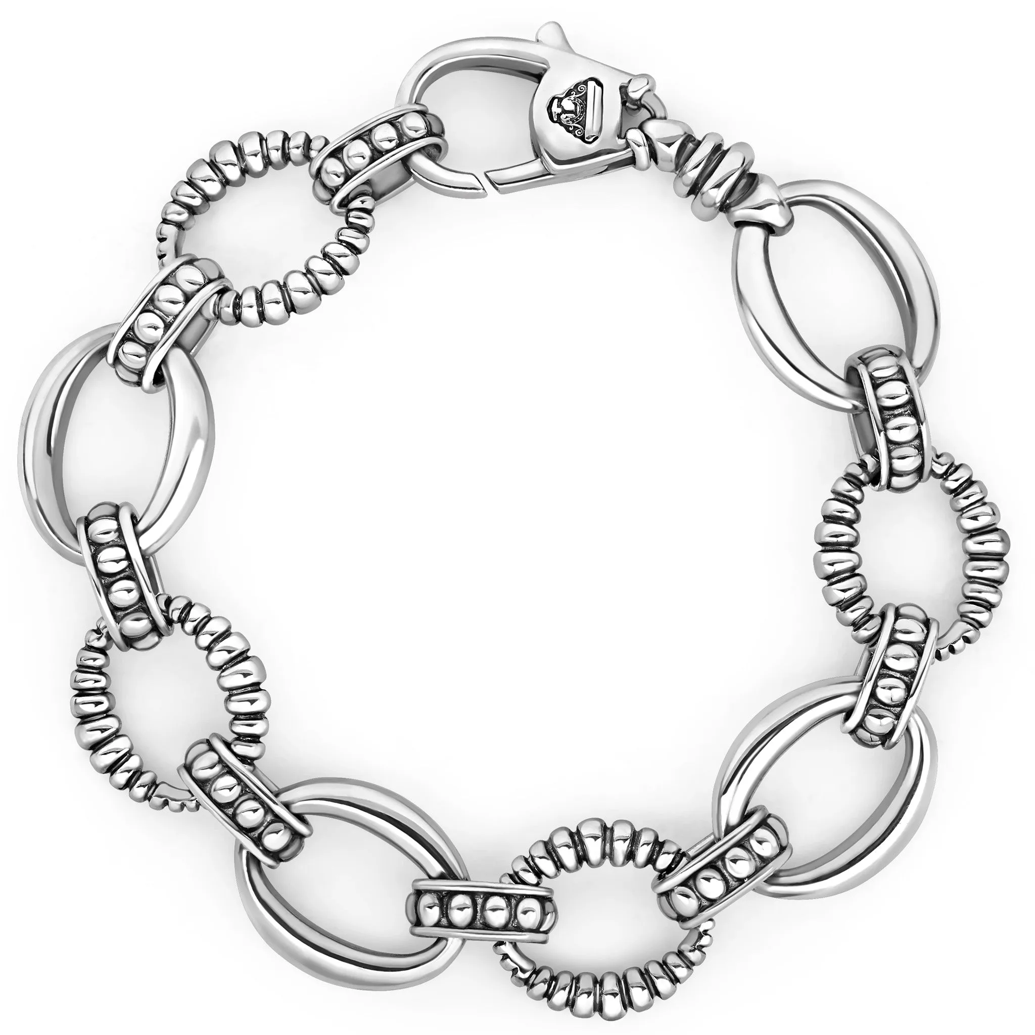 Signature Caviar Oval Fluted Link Bracelet sold by LAGOS