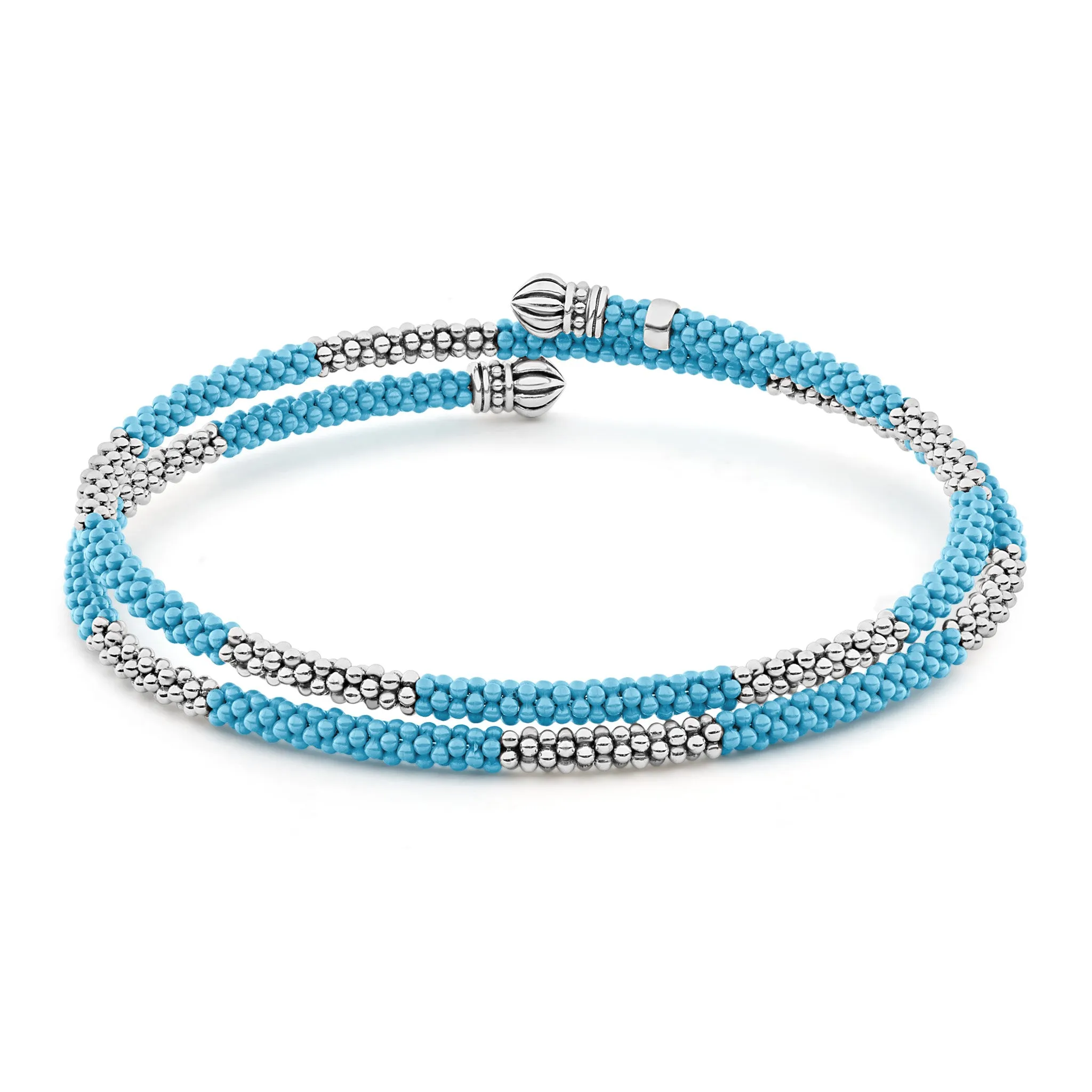 Blue Caviar Blue Ceramic Beaded Wrap Bracelet sold by LAGOS product image thumbnail 5