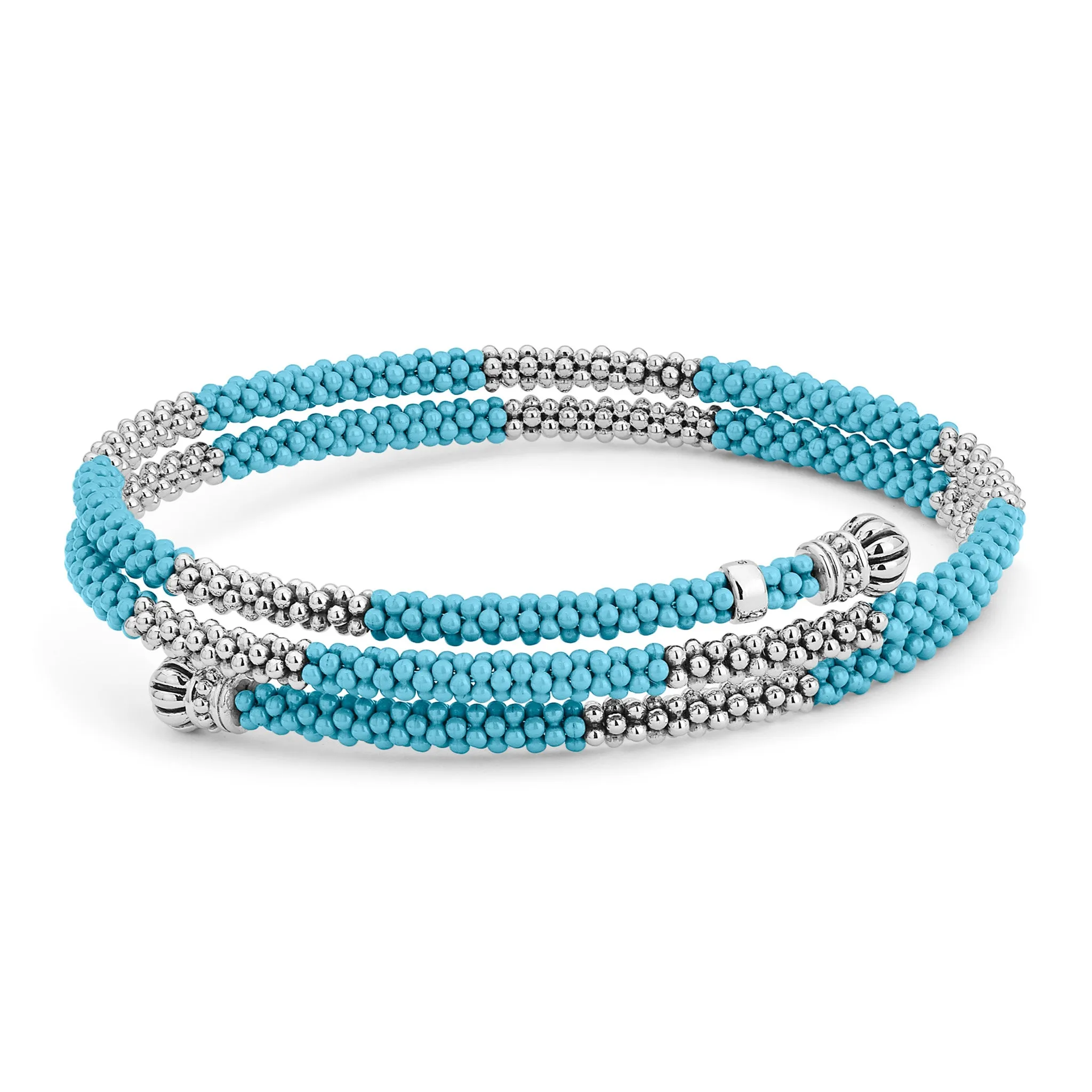 Blue Caviar Blue Ceramic Beaded Wrap Bracelet sold by LAGOS