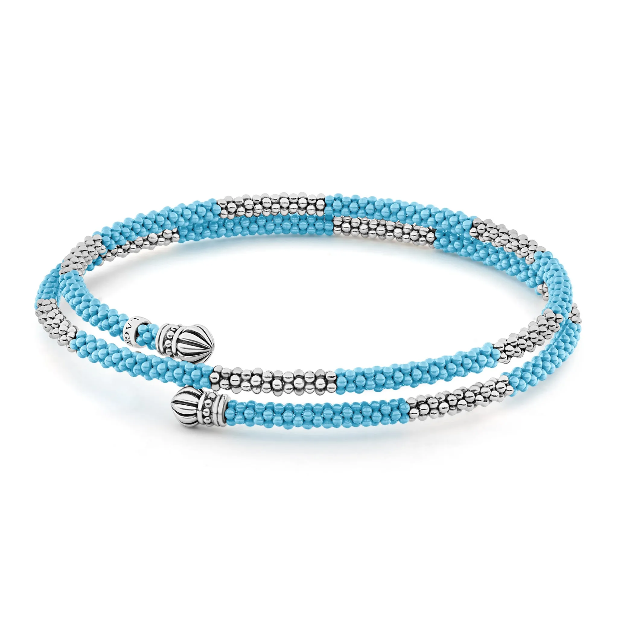 Blue Caviar Blue Ceramic Beaded Wrap Bracelet sold by LAGOS product image thumbnail 4