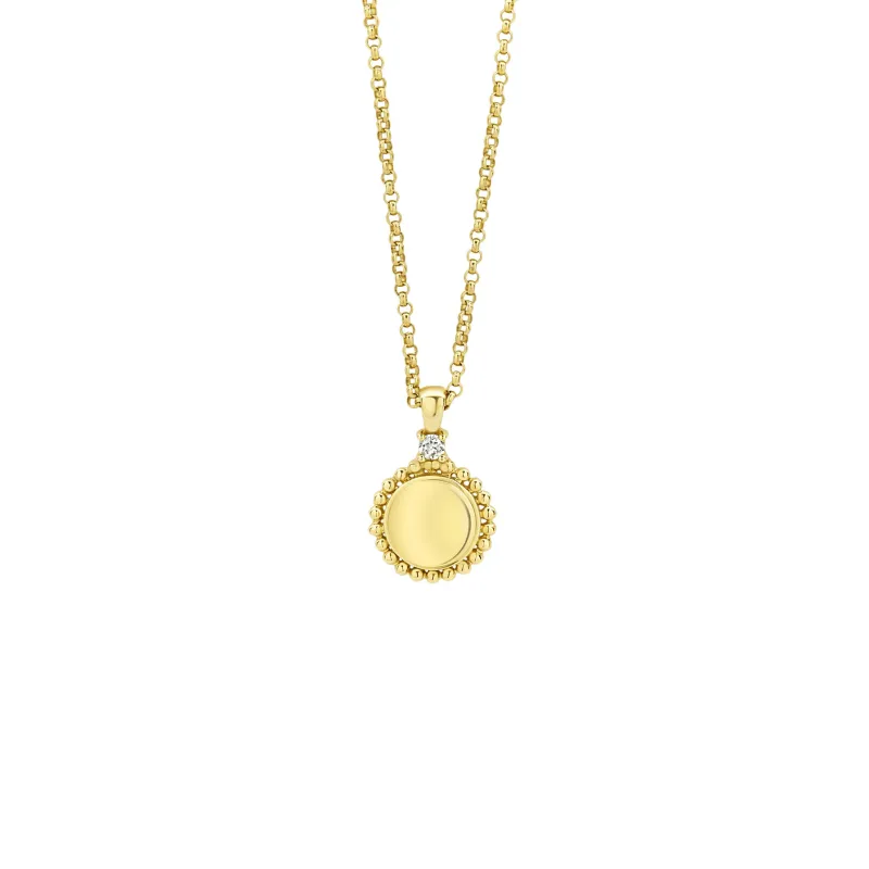 Caviar Gold 18K Gold Diamond Pendant Necklace sold by LAGOS