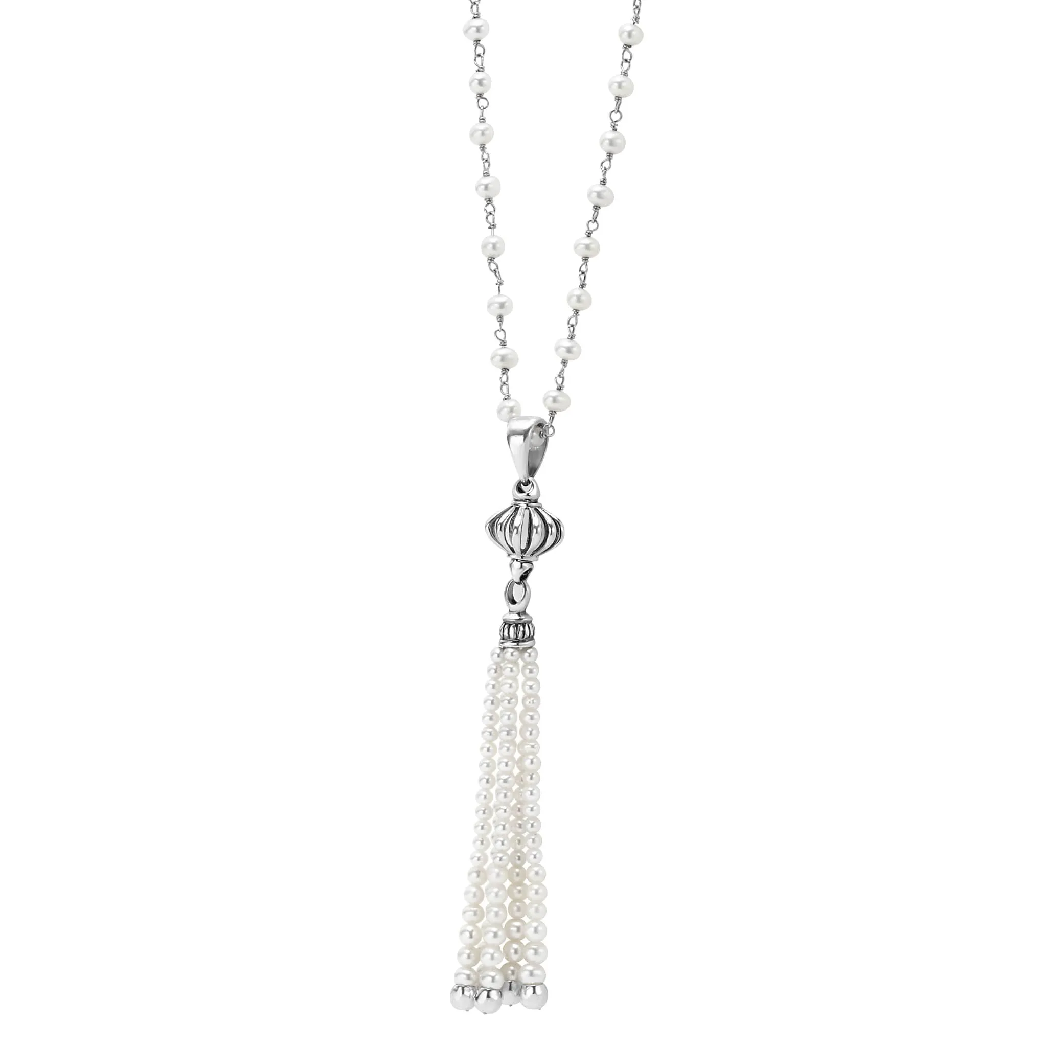 Luna Pearl Tassel Pendant Necklace sold by LAGOS product image thumbnail 4