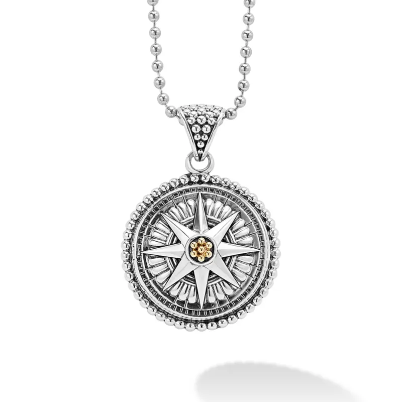 Signature Caviar Compass Pendant Necklace sold by LAGOS