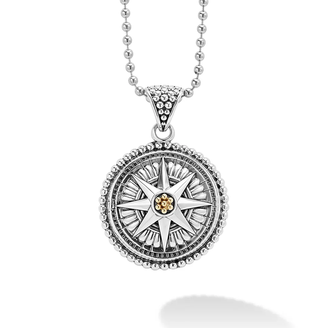 Signature Caviar Compass Pendant Necklace sold by LAGOS