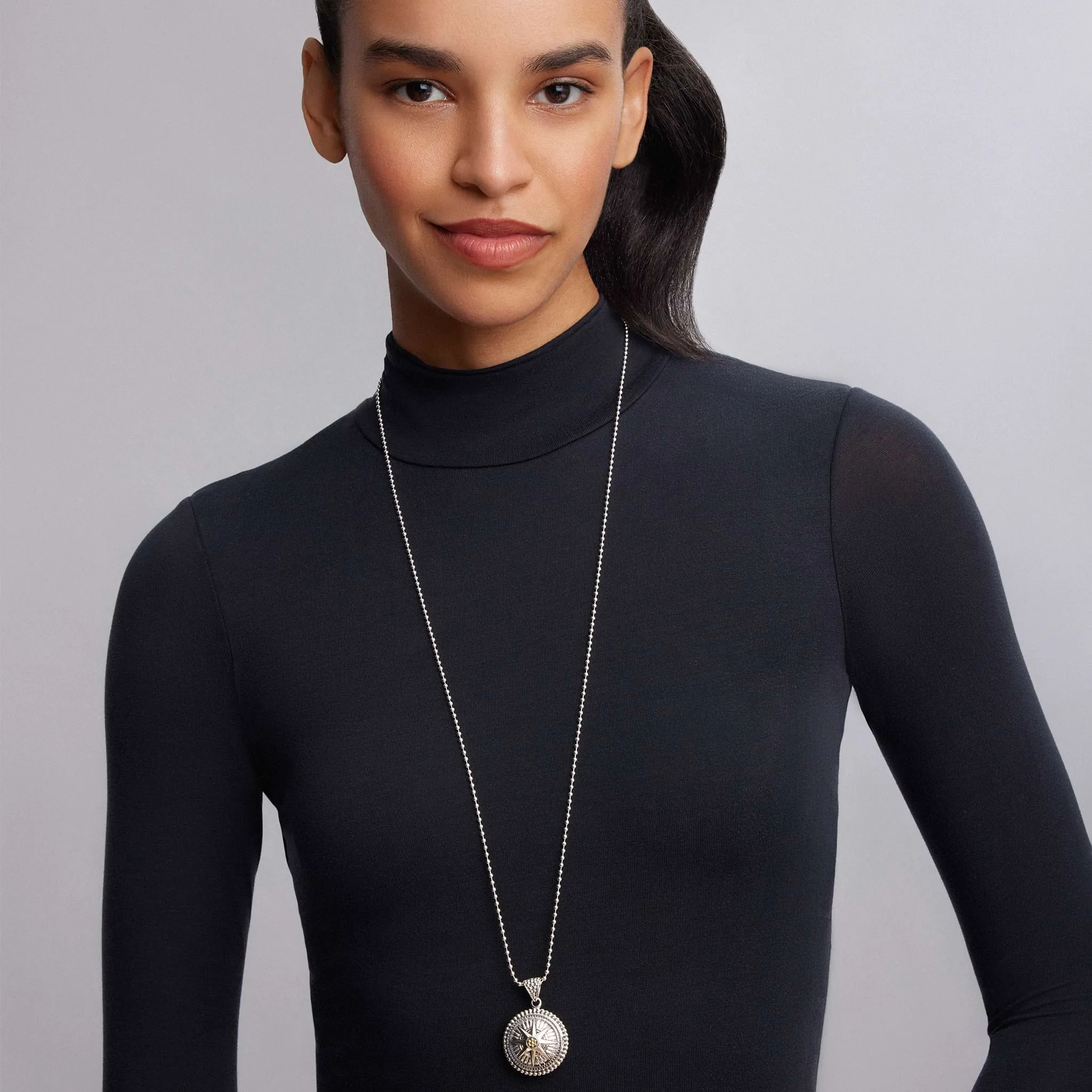 Signature Caviar Compass Pendant Necklace sold by LAGOS product image thumbnail 2