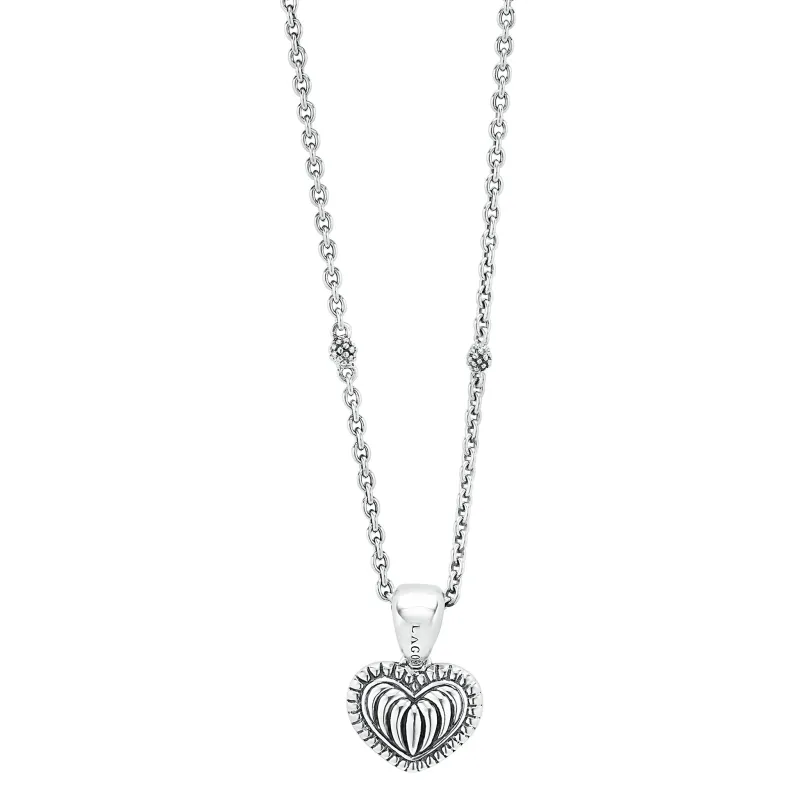 Beloved Fluted Heart Pendant Necklace sold by LAGOS