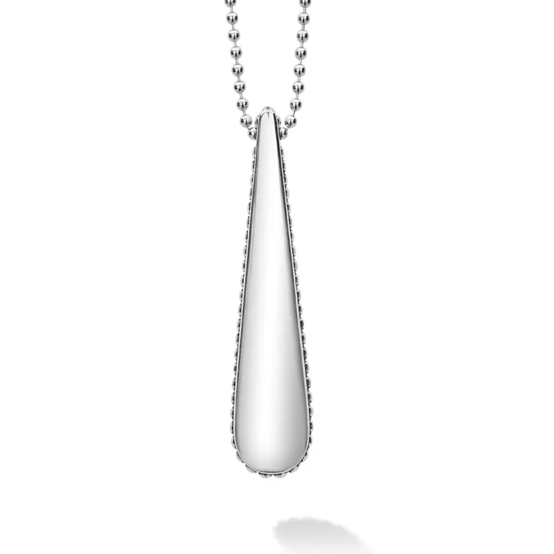 Signature Caviar Smooth Drop Pendant Necklace sold by LAGOS