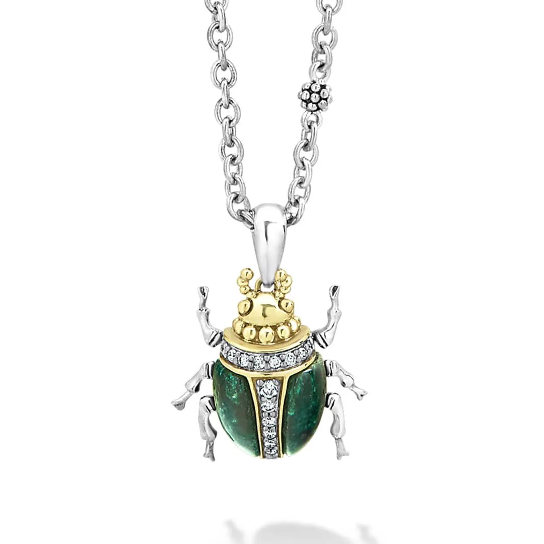 Rare Wonders Jade Beetle Diamond Pendant Necklace sold by LAGOS