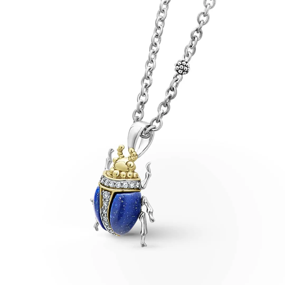 Rare Wonders Lapis Beetle Diamond Pendant Necklace sold by LAGOS product image thumbnail 4