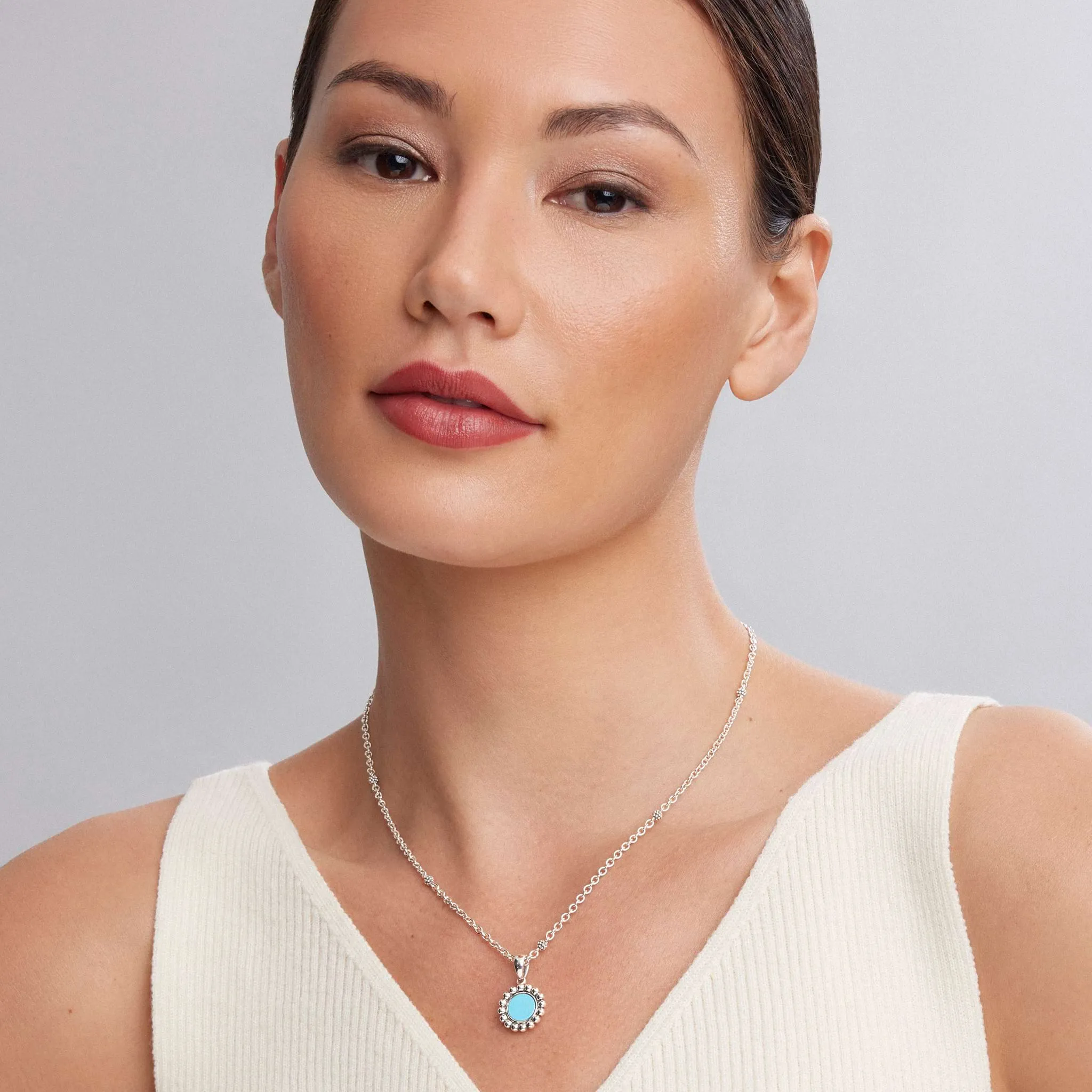 Maya Small Ceramic Circle Pendant Necklace sold by LAGOS product image thumbnail 2