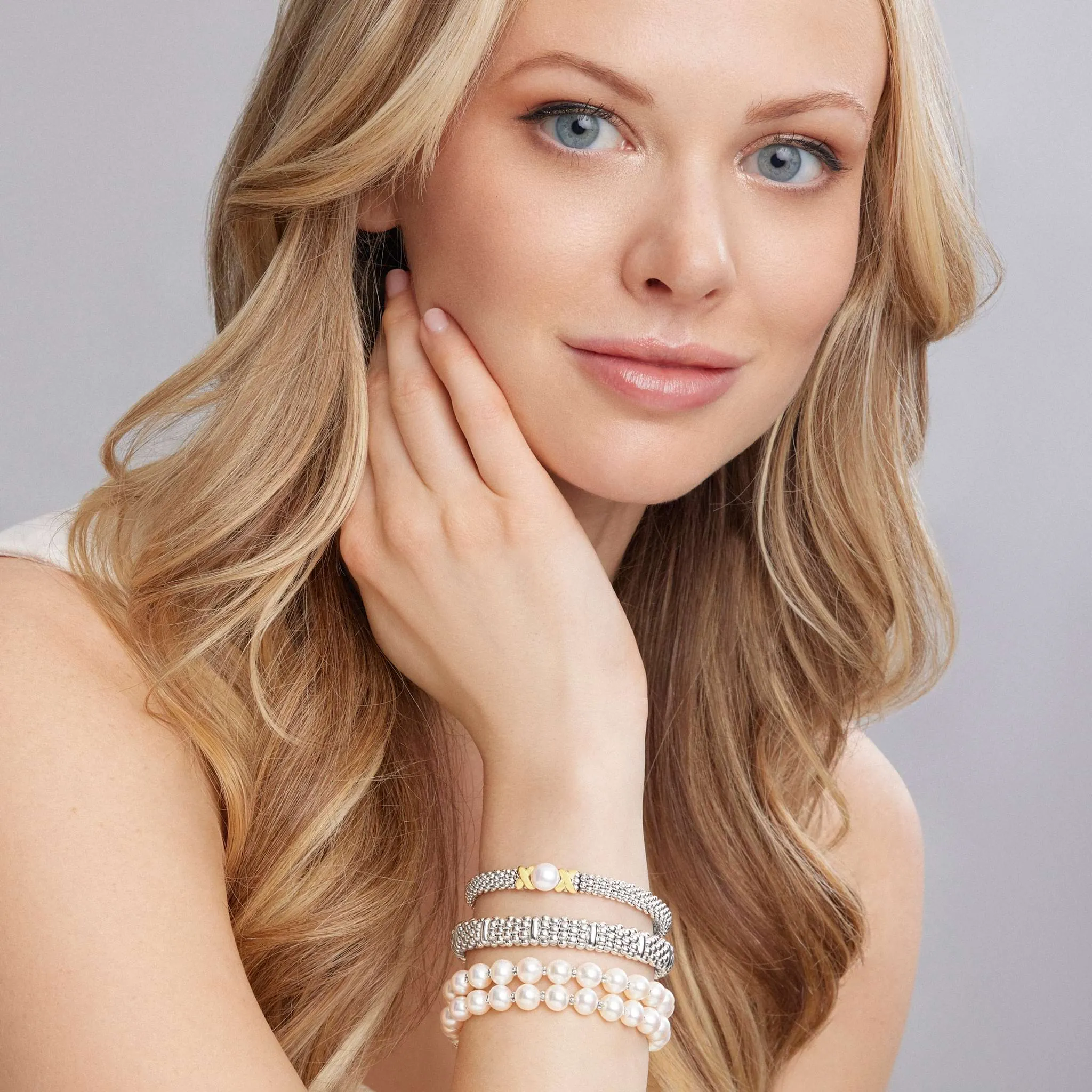 Signature Caviar Two-Tone Pearl Bracelet Gift Set sold by LAGOS product image thumbnail 2