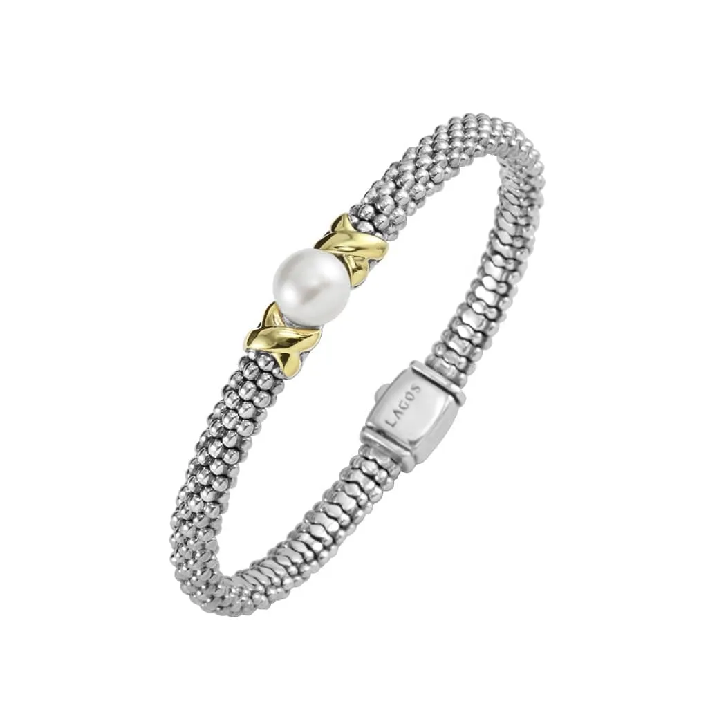 Signature Caviar Two-Tone Pearl Bracelet Gift Set sold by LAGOS product image thumbnail 3