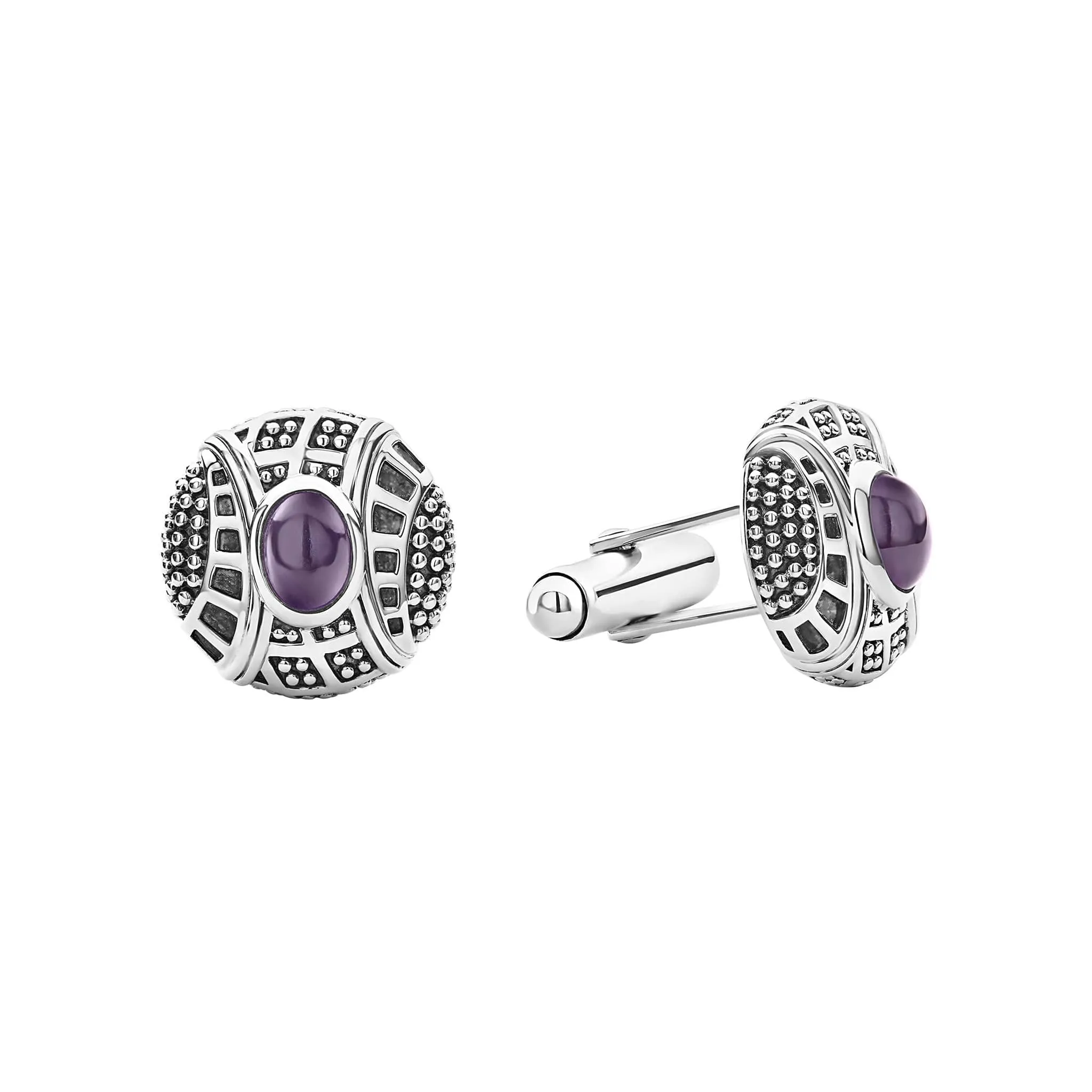 Keep Memory Alive Amethyst Cufflinks sold by LAGOS