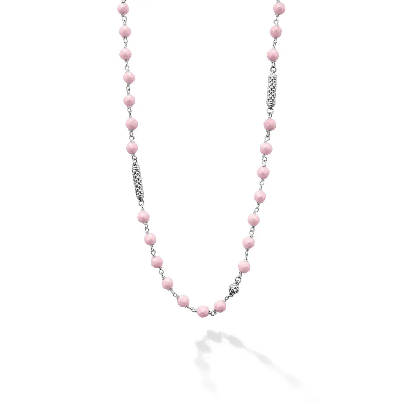 Caviar Icon Pink Ceramic Beaded Necklace sold by LAGOS