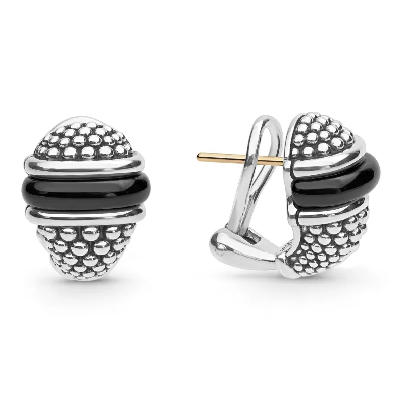 Black Caviar Black Ceramic Stud Earring sold by LAGOS