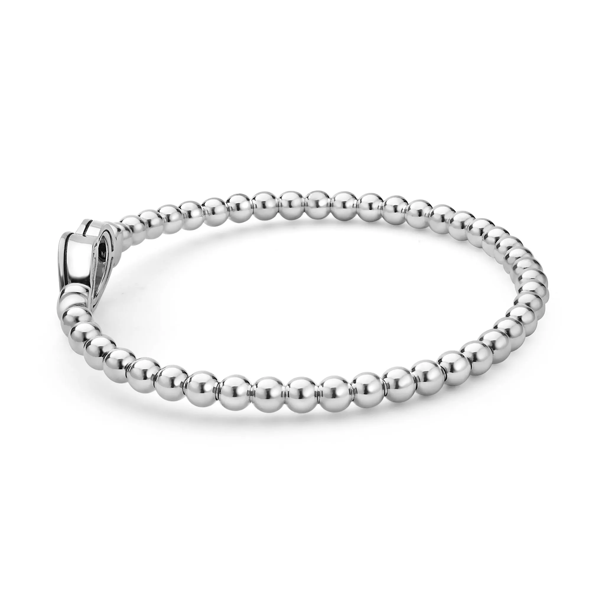 Signature Caviar Silver Interlocking Diamond Stretch Bracelet sold by LAGOS product image thumbnail 3