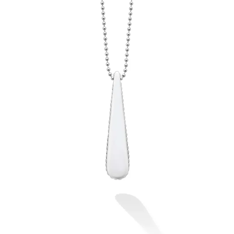 Signature Caviar Smooth Silver Drop Pendant Necklace sold by LAGOS