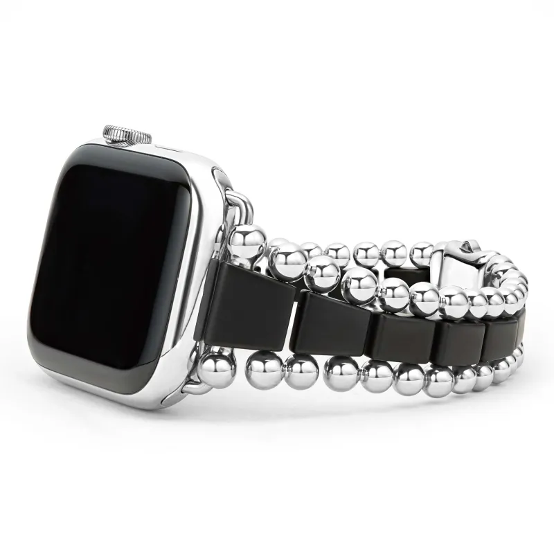 Smart Caviar Matte Black Ceramic and Stainless Steel Watch Bracelet-42-49mm sold by LAGOS