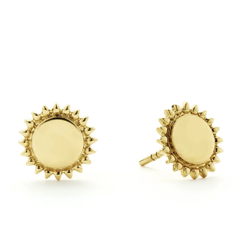 KSL 18K Gold Circle Stud Earrings sold by LAGOS