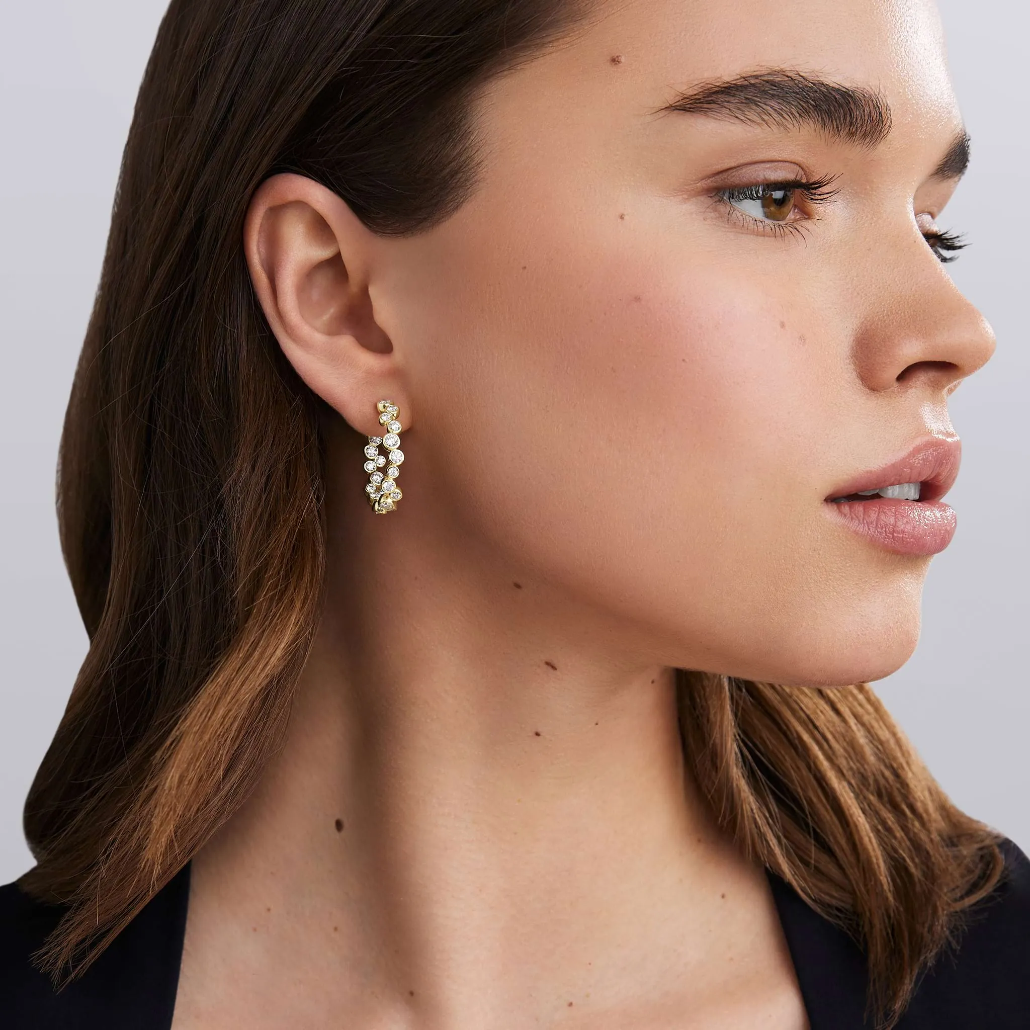 Fizz 18K Gold Diamond Hoop Earrings sold by LAGOS product image thumbnail 2