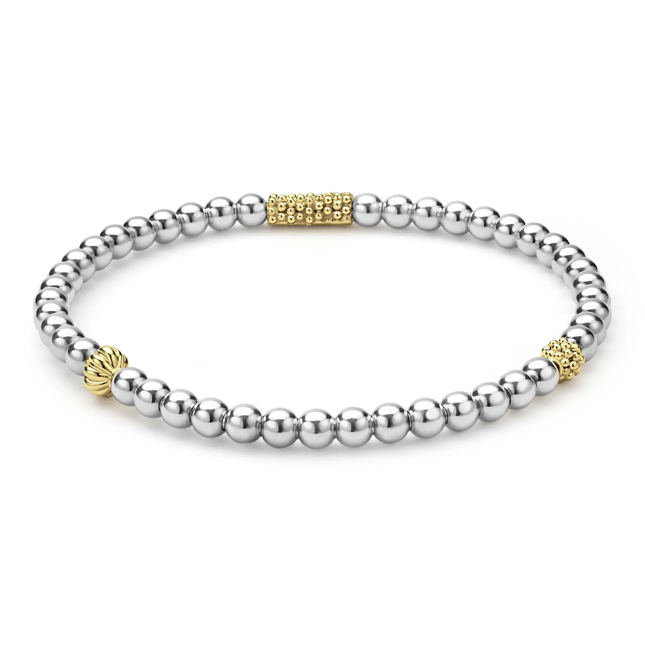 Caviar Icon Two-Tone Caviar Icon Stretch Bracelet sold by LAGOS product image thumbnail 5