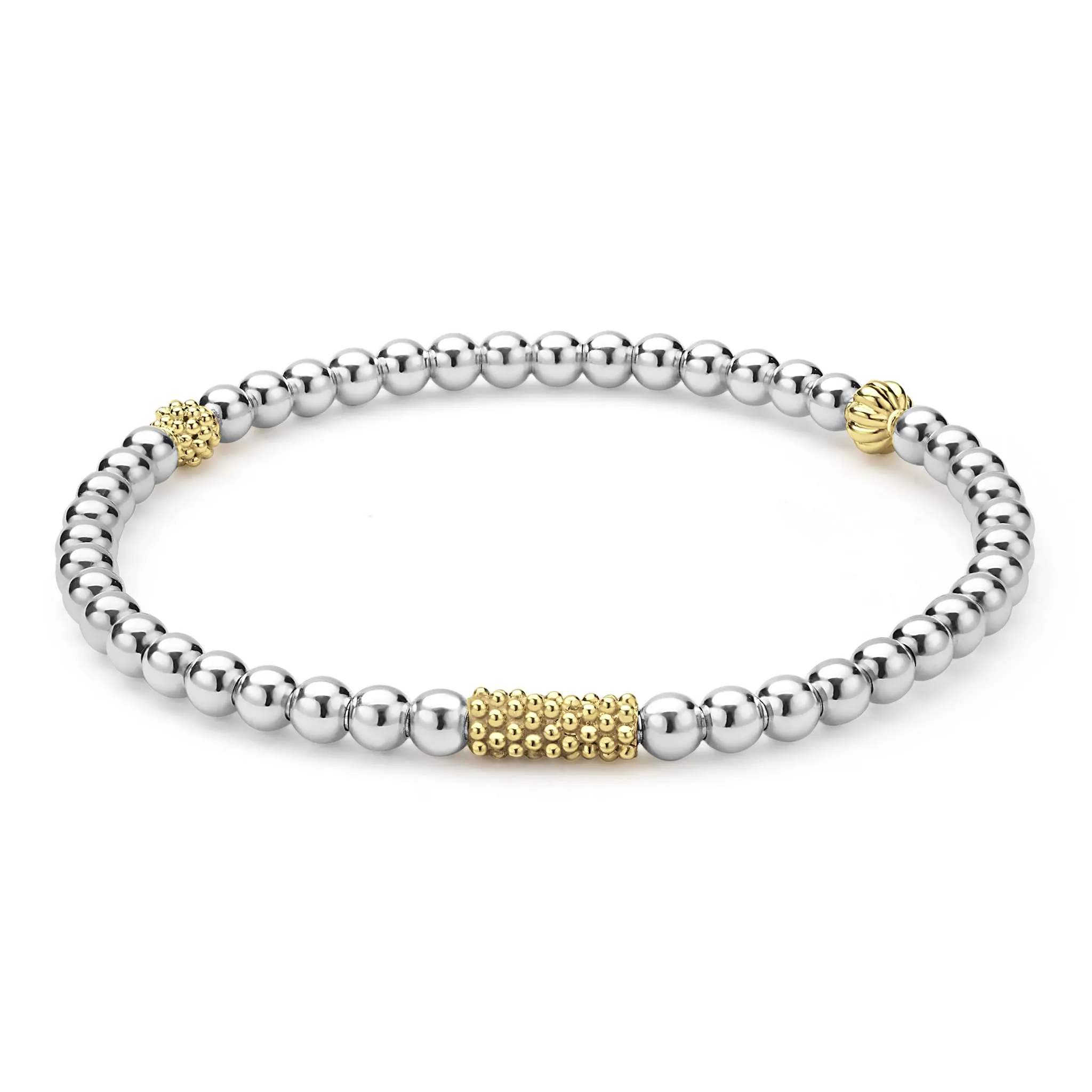 Caviar Icon Two-Tone Caviar Icon Stretch Bracelet sold by LAGOS product image thumbnail 3