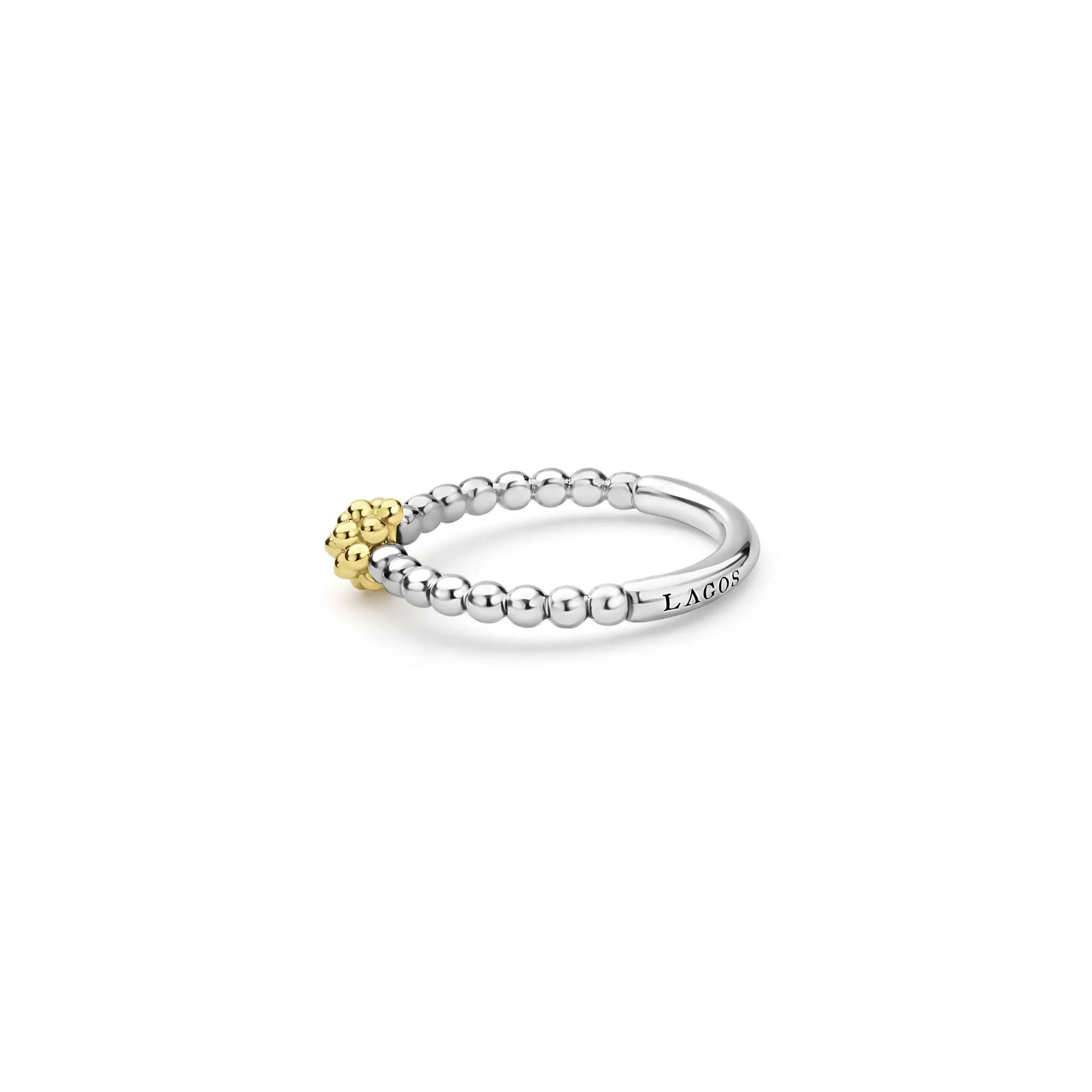 Caviar Icon Two-Tone Caviar Stacking Ring | 5mm sold by LAGOS product image thumbnail 3