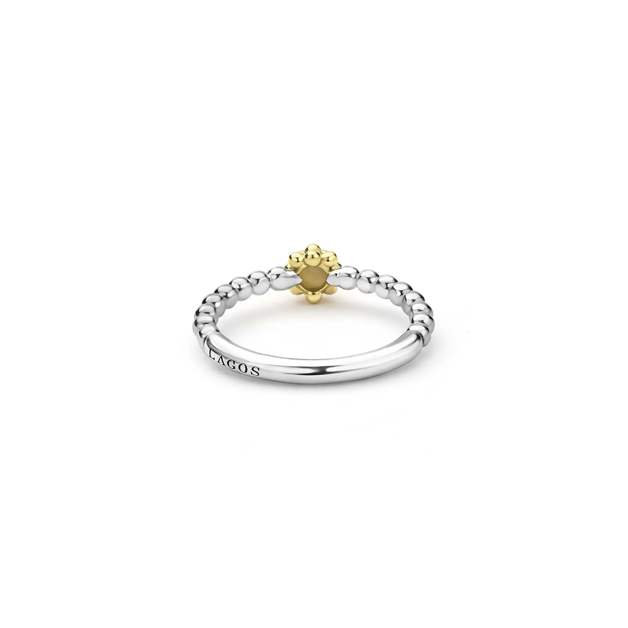 Caviar Icon Two-Tone Caviar Stacking Ring | 5mm sold by LAGOS product image thumbnail 4