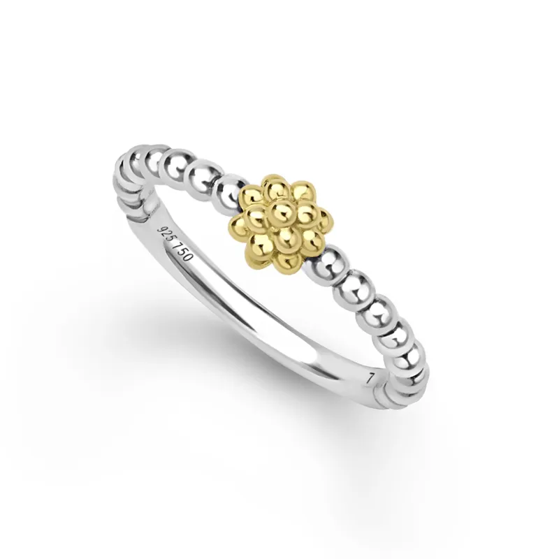 Caviar Icon Two-Tone Caviar Stacking Ring | 5mm sold by LAGOS