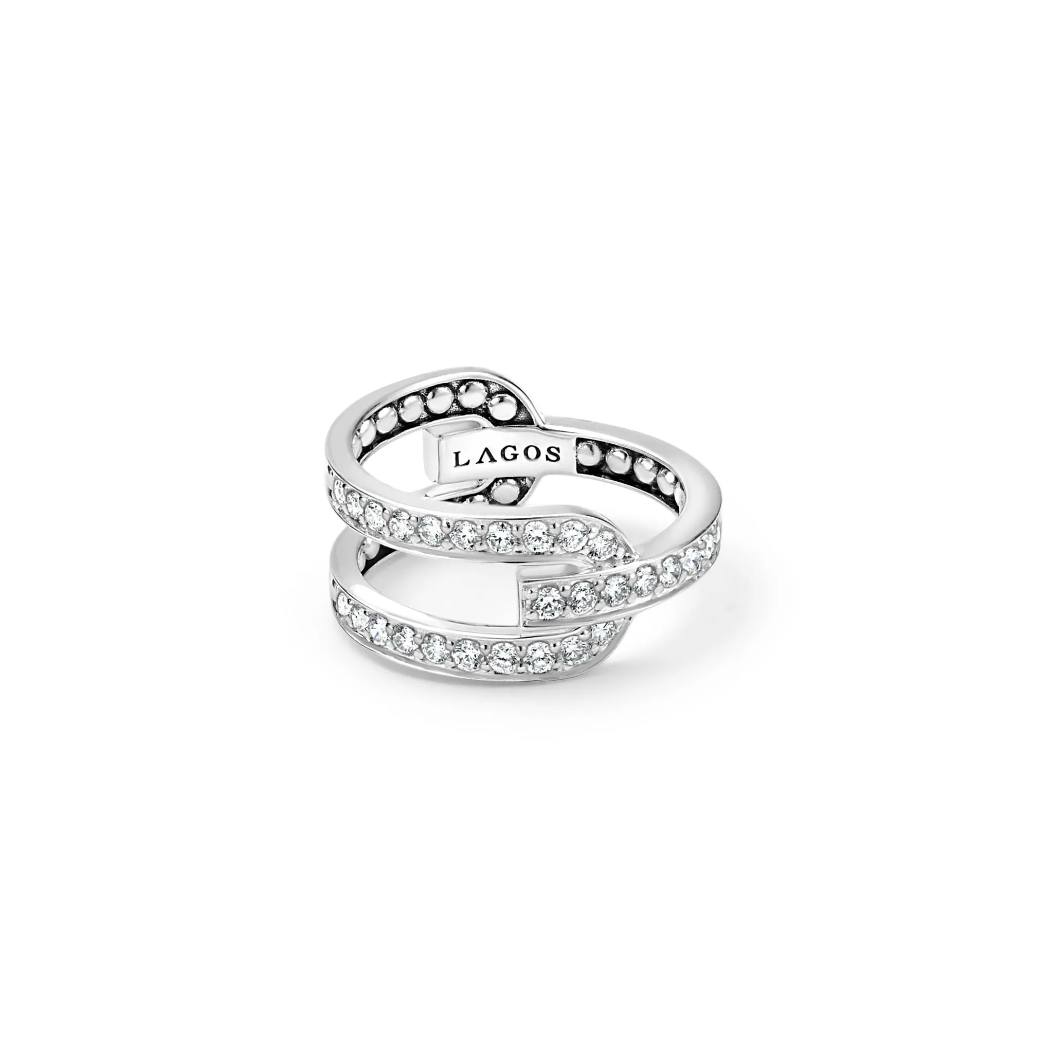 Caviar Spark Silver Caviar Linear Diamond Ring sold by LAGOS product image thumbnail 5