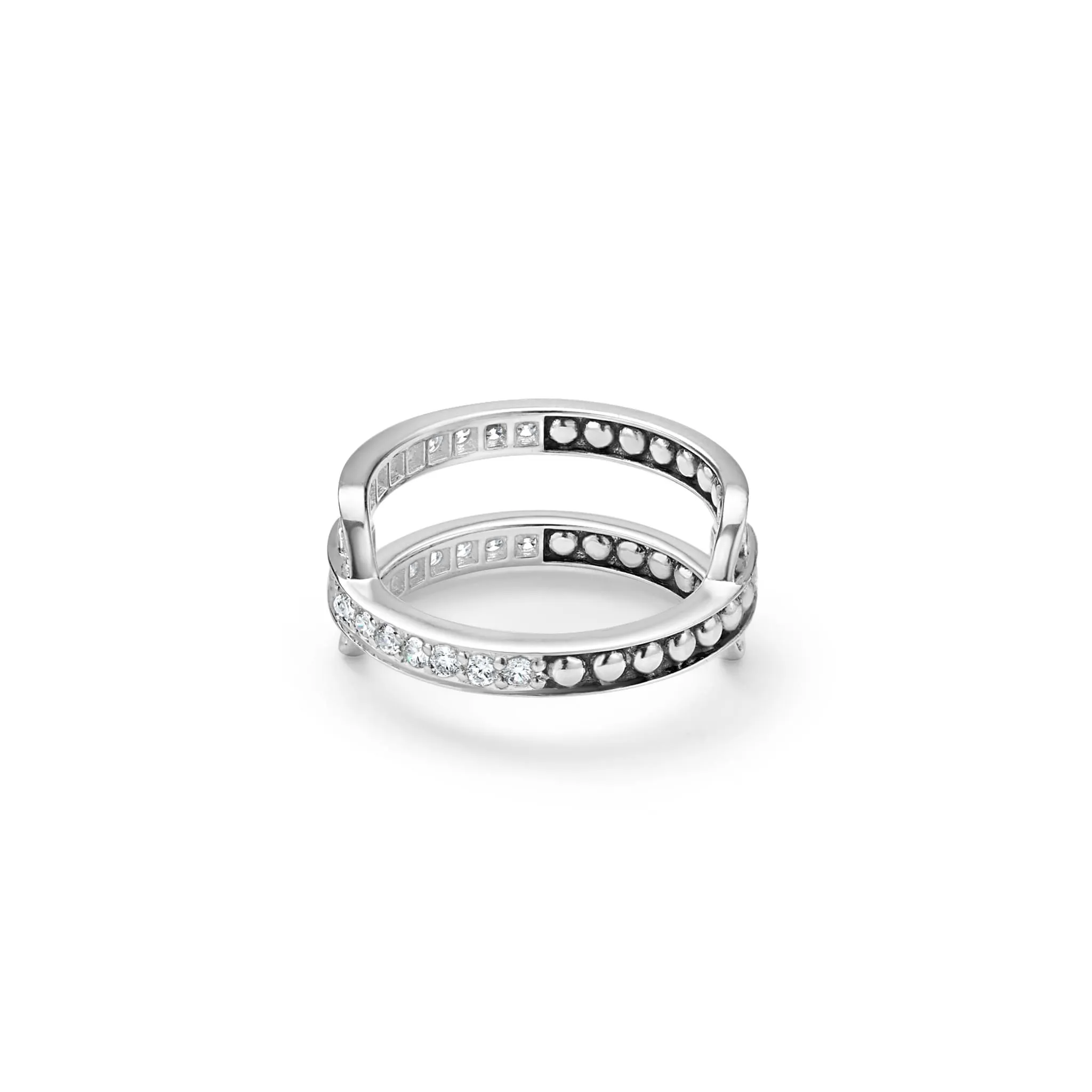 Caviar Spark Silver Caviar Linear Diamond Ring sold by LAGOS product image thumbnail 3