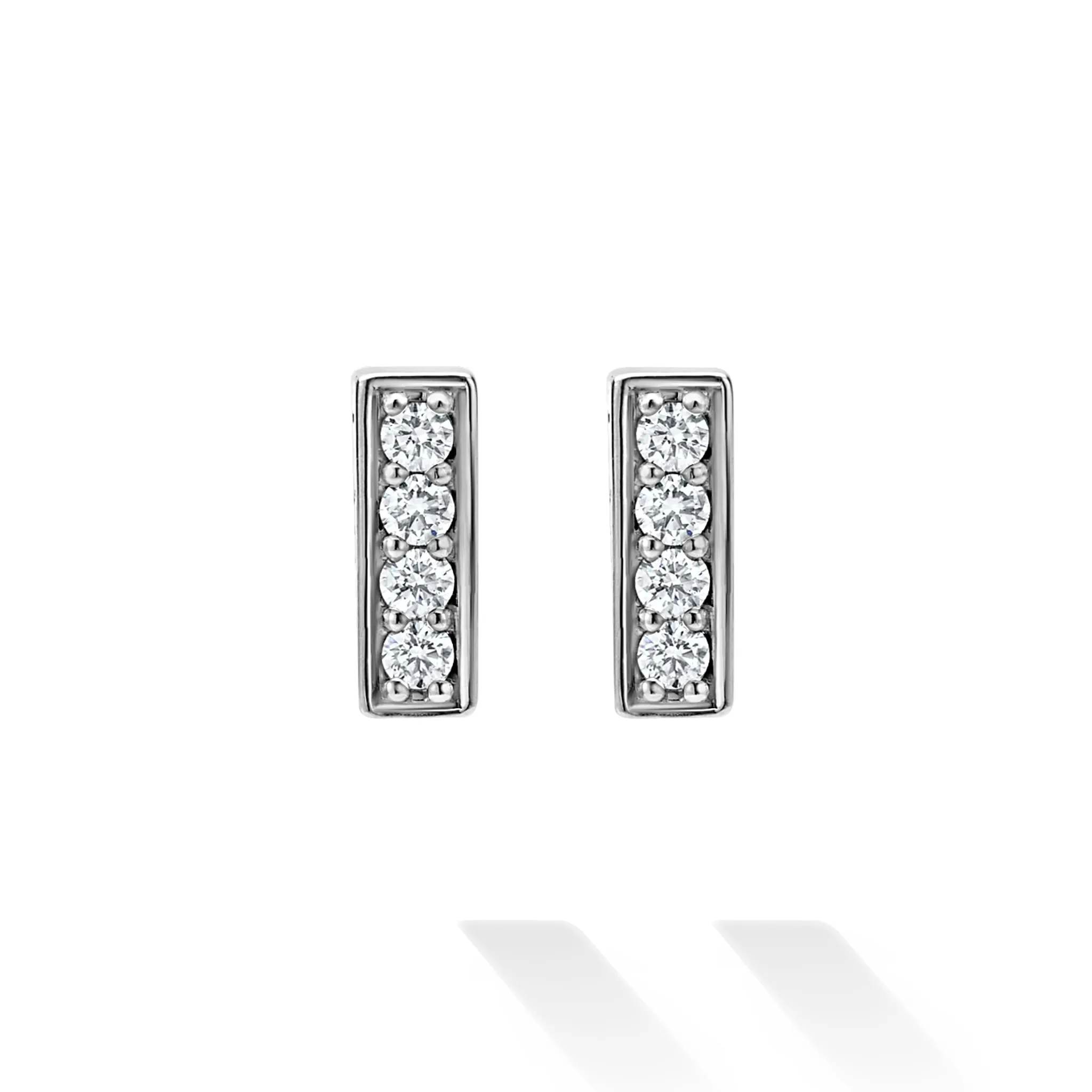 Caviar Spark Silver Linear Diamond Stud Earrings sold by LAGOS product image thumbnail 4