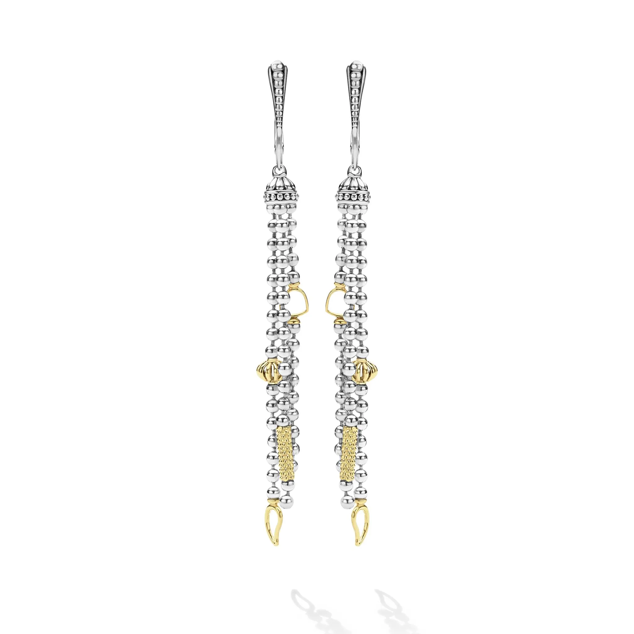 Caviar Icon Two-Tone Caviar Tassel Earrings sold by LAGOS product image thumbnail 4