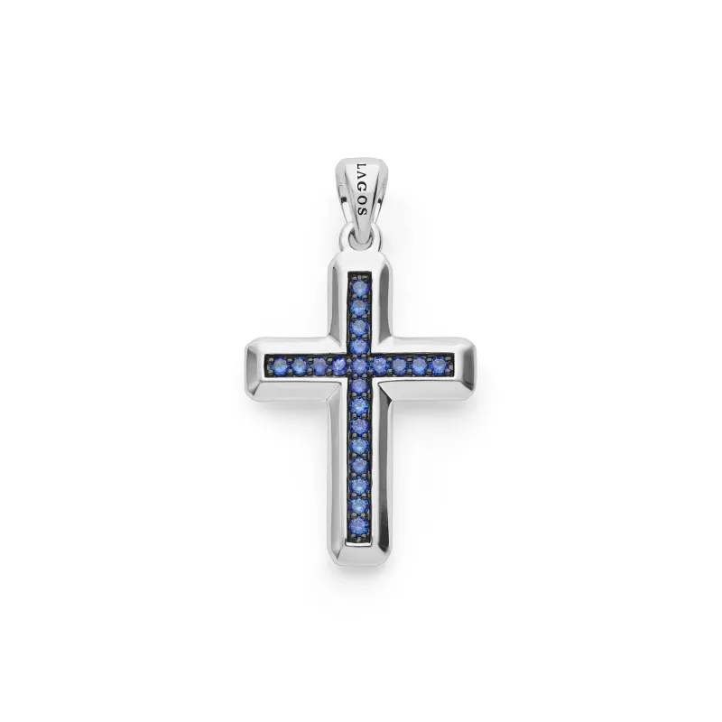 Anthem Blue Sapphire Cross Amulet sold by LAGOS