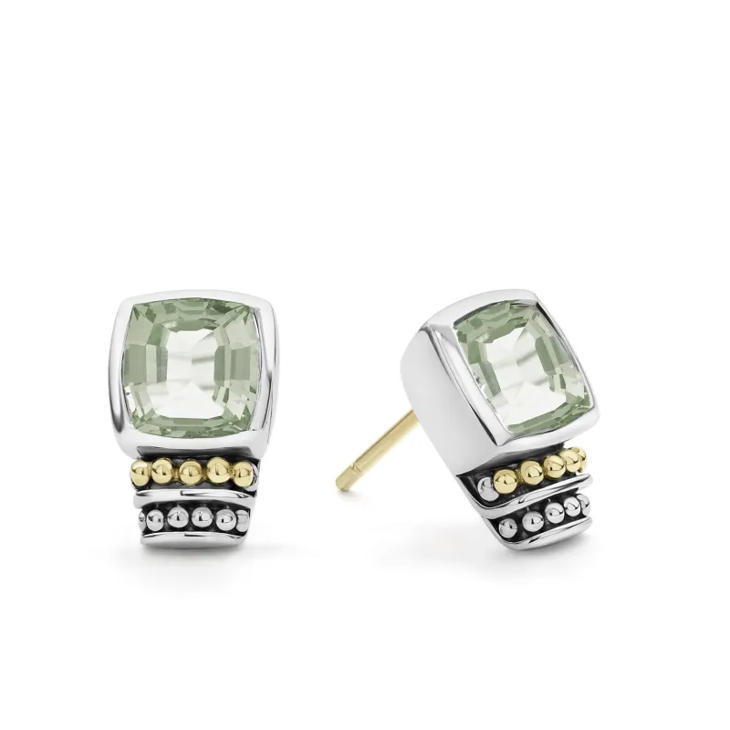 Rittenhouse Bezel-Set Prasiolite Stud Earrings sold by LAGOS