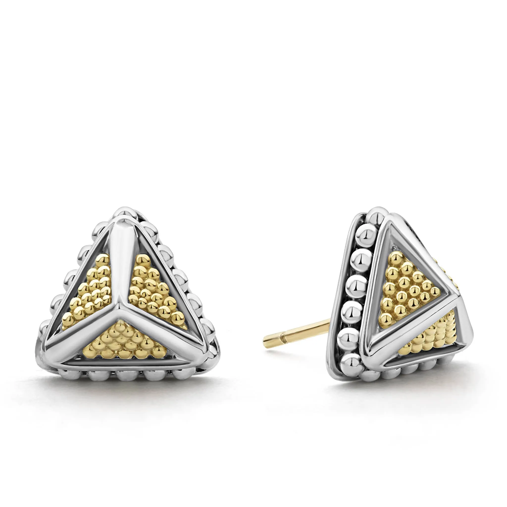 KSL Large Caviar Pyramid Stud Earrings sold by LAGOS