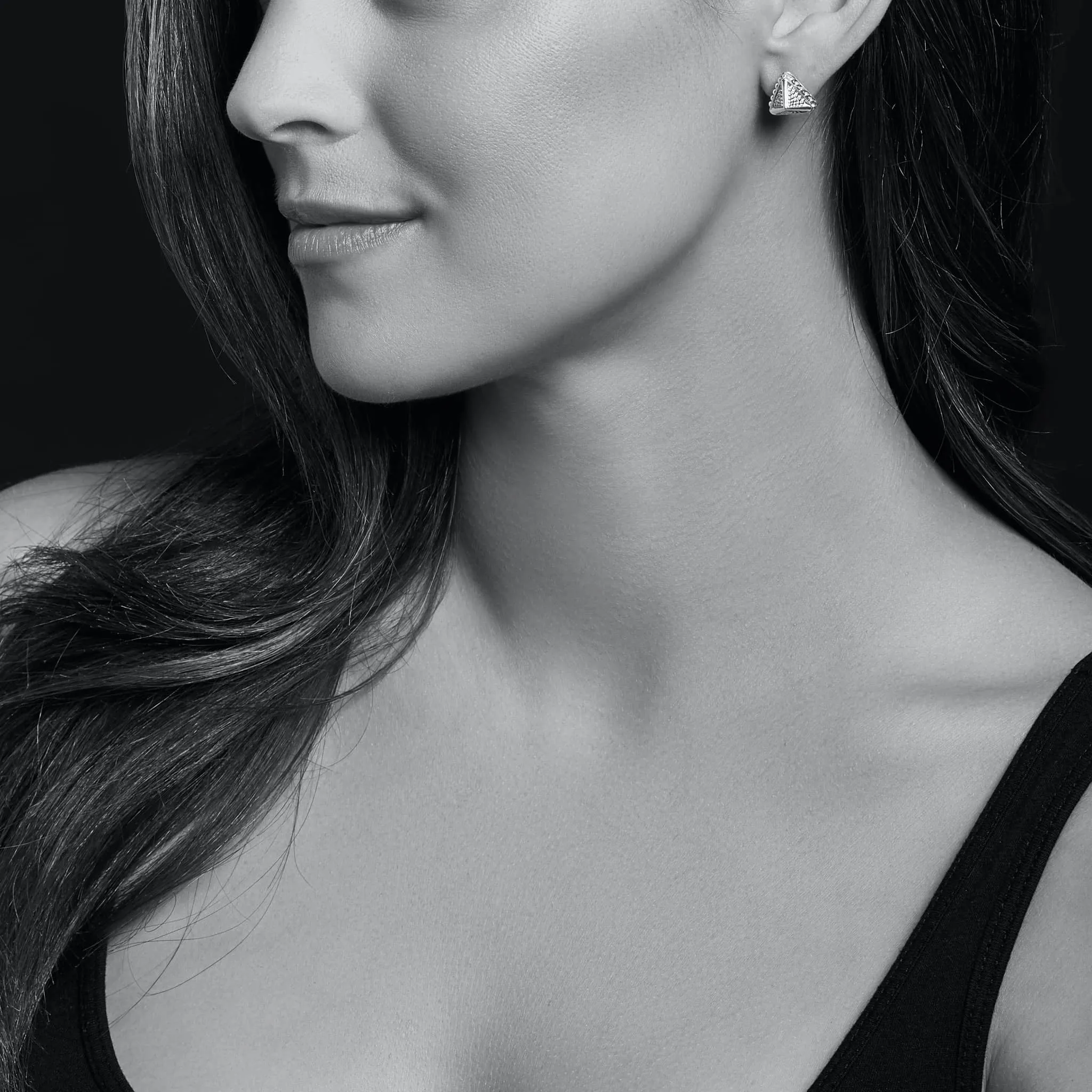 KSL Large Caviar Pyramid Stud Earrings sold by LAGOS product image thumbnail 2