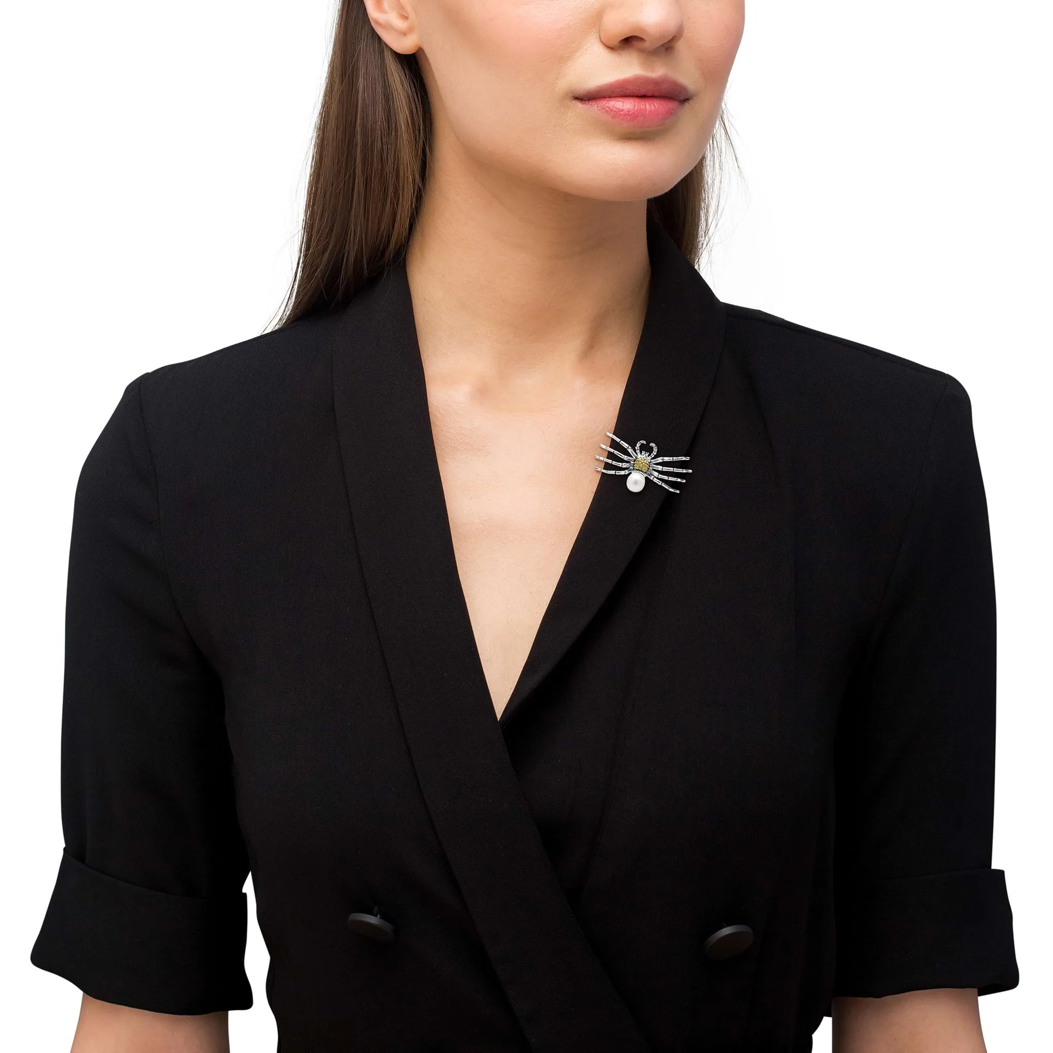 Rare Wonders Two Tone Pearl Spider Pin sold by LAGOS product image thumbnail 2