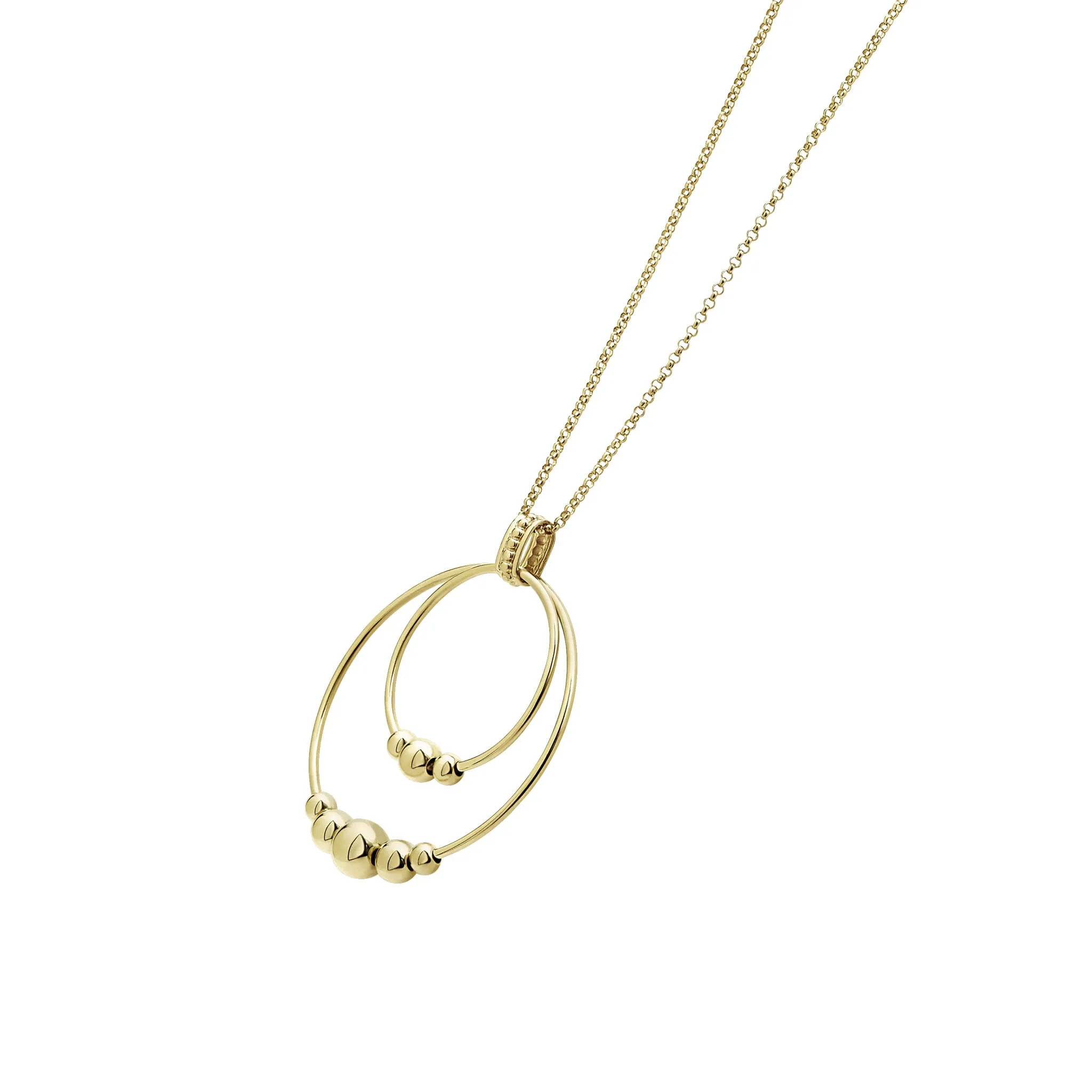 Caviar Gold 18K Gold Double Circle Bead Pendant Necklace sold by LAGOS product image thumbnail 4