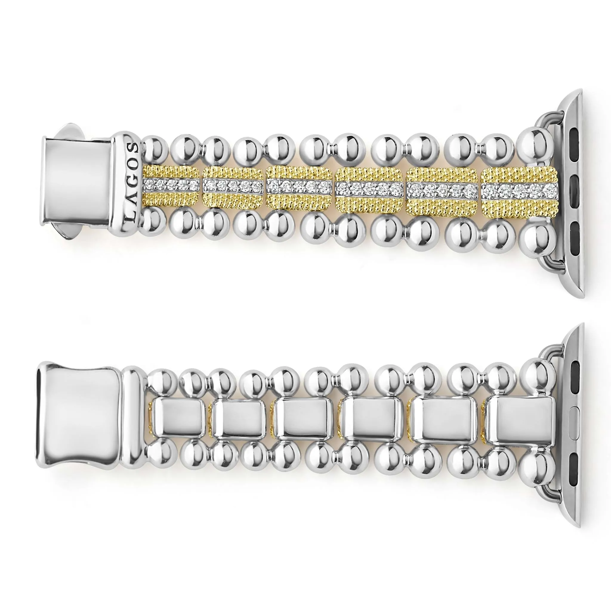 Smart Caviar 18K Gold and Diamond Caviar Beaded Watch Bracelet-38-45mm sold by LAGOS product image thumbnail 3