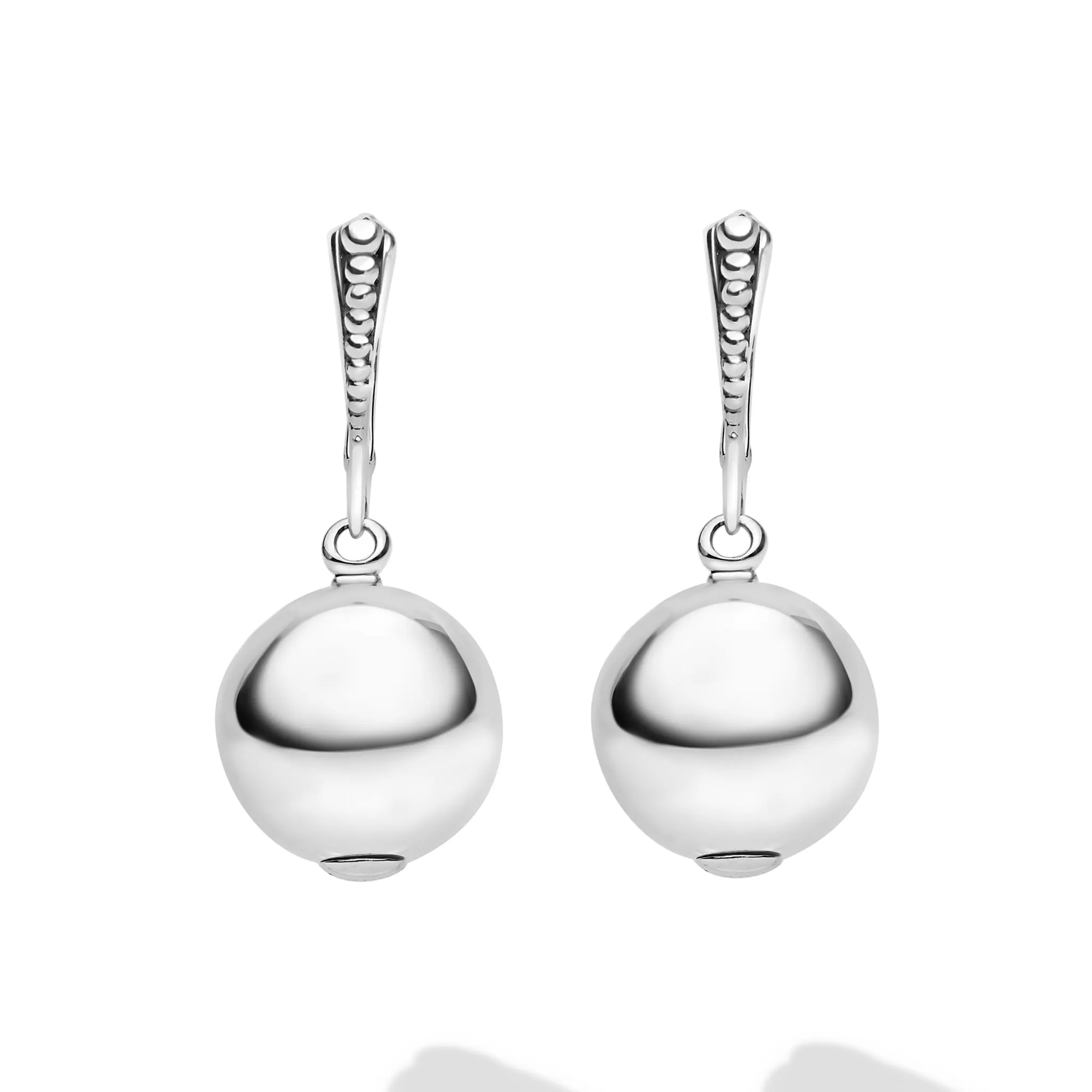 Caviar Bubbly Silver Beaded Drop Earrings sold by LAGOS product image thumbnail 3