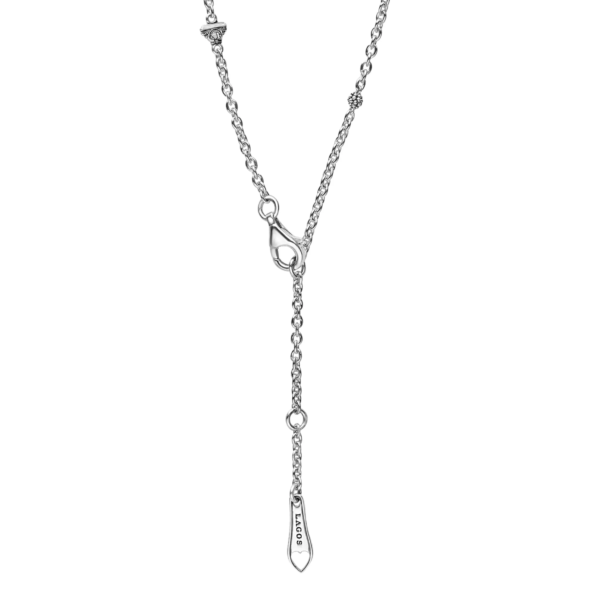 Caviar Bubbly Silver Beaded Station Necklace sold by LAGOS product image thumbnail 5