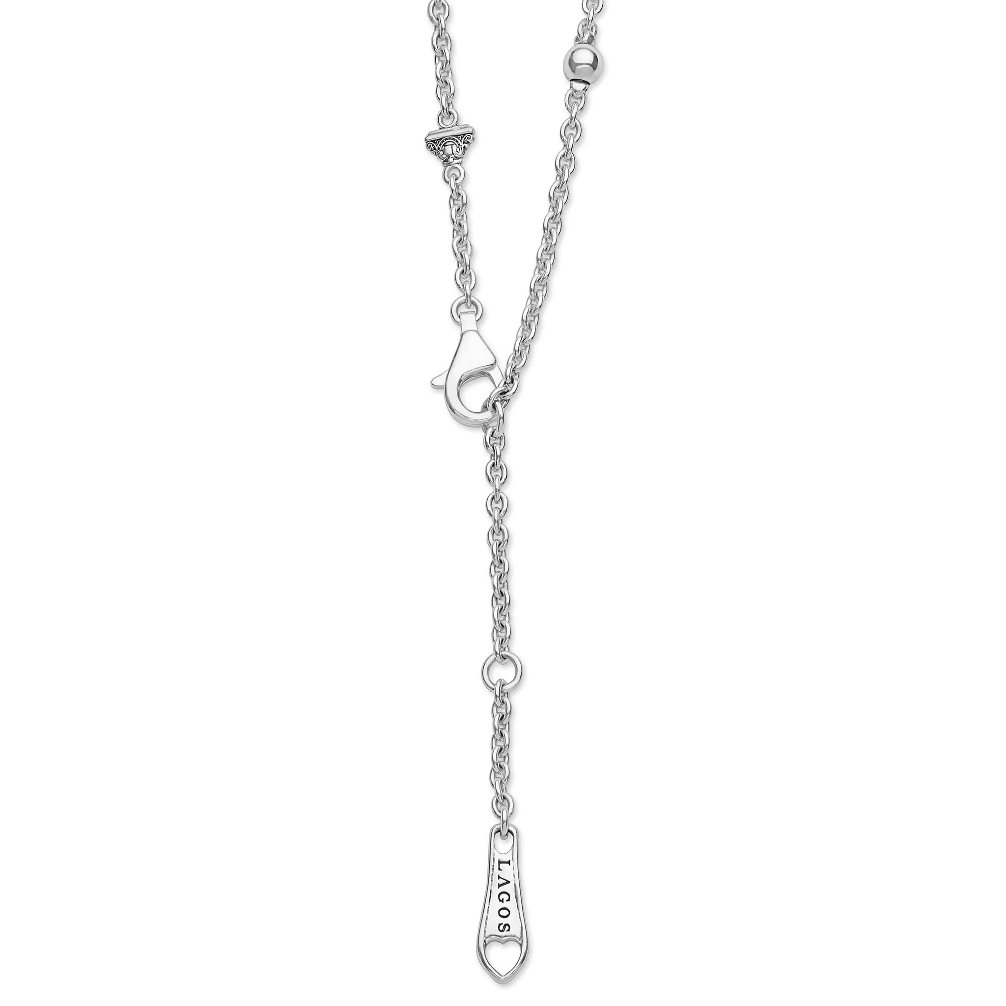 Caviar Bubbly Silver Beaded Pendant Necklace | 12mm sold by LAGOS product image thumbnail 5