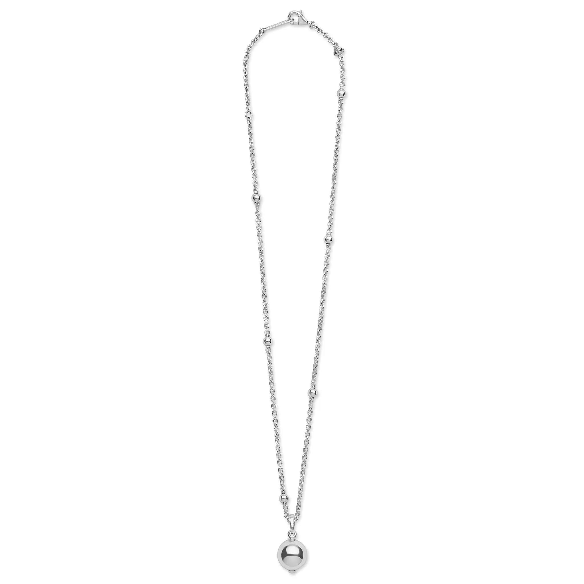 Caviar Bubbly Silver Beaded Pendant Necklace | 12mm sold by LAGOS product image thumbnail 3