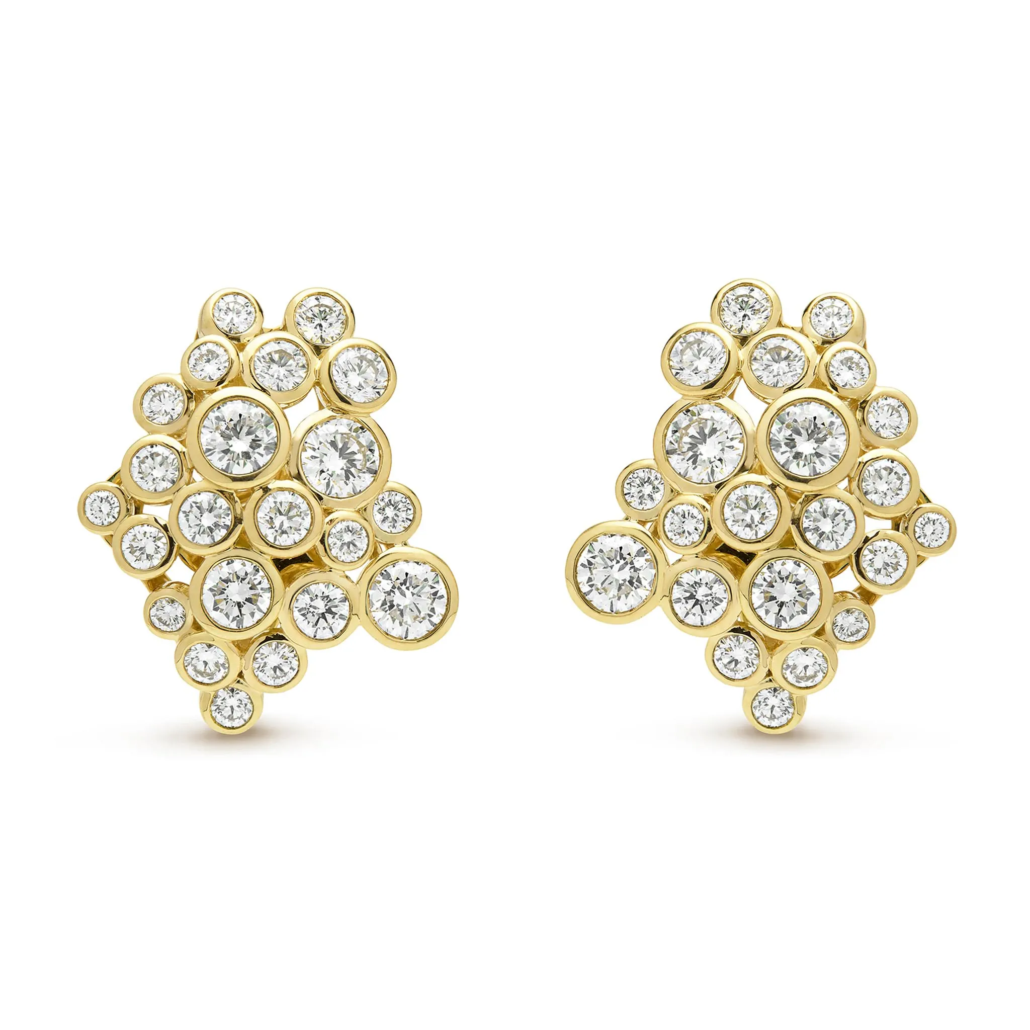 Fizz 18K Gold Diamond Cluster Omega Clip Earrings sold by LAGOS product image thumbnail 3