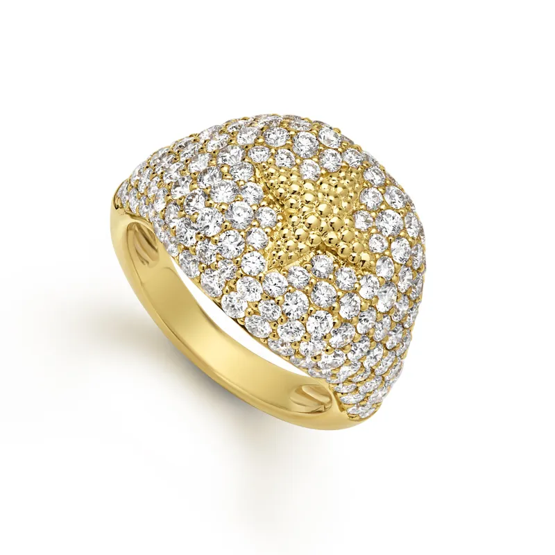 Studio 18k Gold Diamond Star Statement Ring made by LAGOS