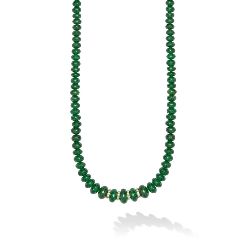 Caviar Gold 18K Gold Tsavorite Garnet and Diamond Necklace made by LAGOS
