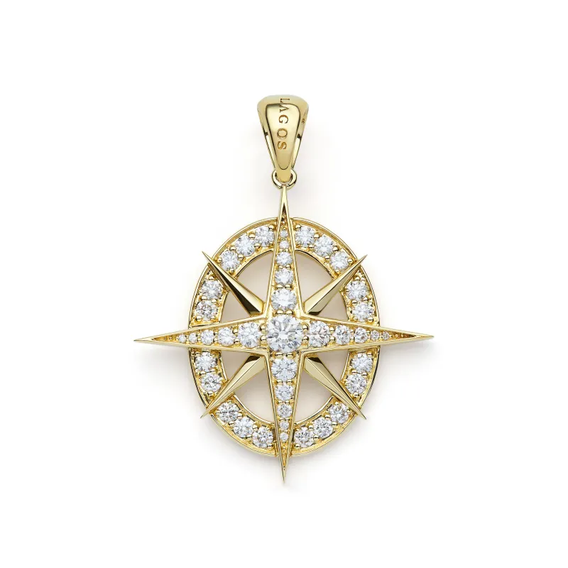 North Star 18K Gold and Diamond North Star Pendant made by LAGOS