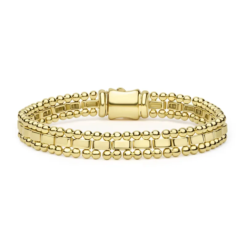 Caviar Spark 18K Gold Link Bracelet made by LAGOS
