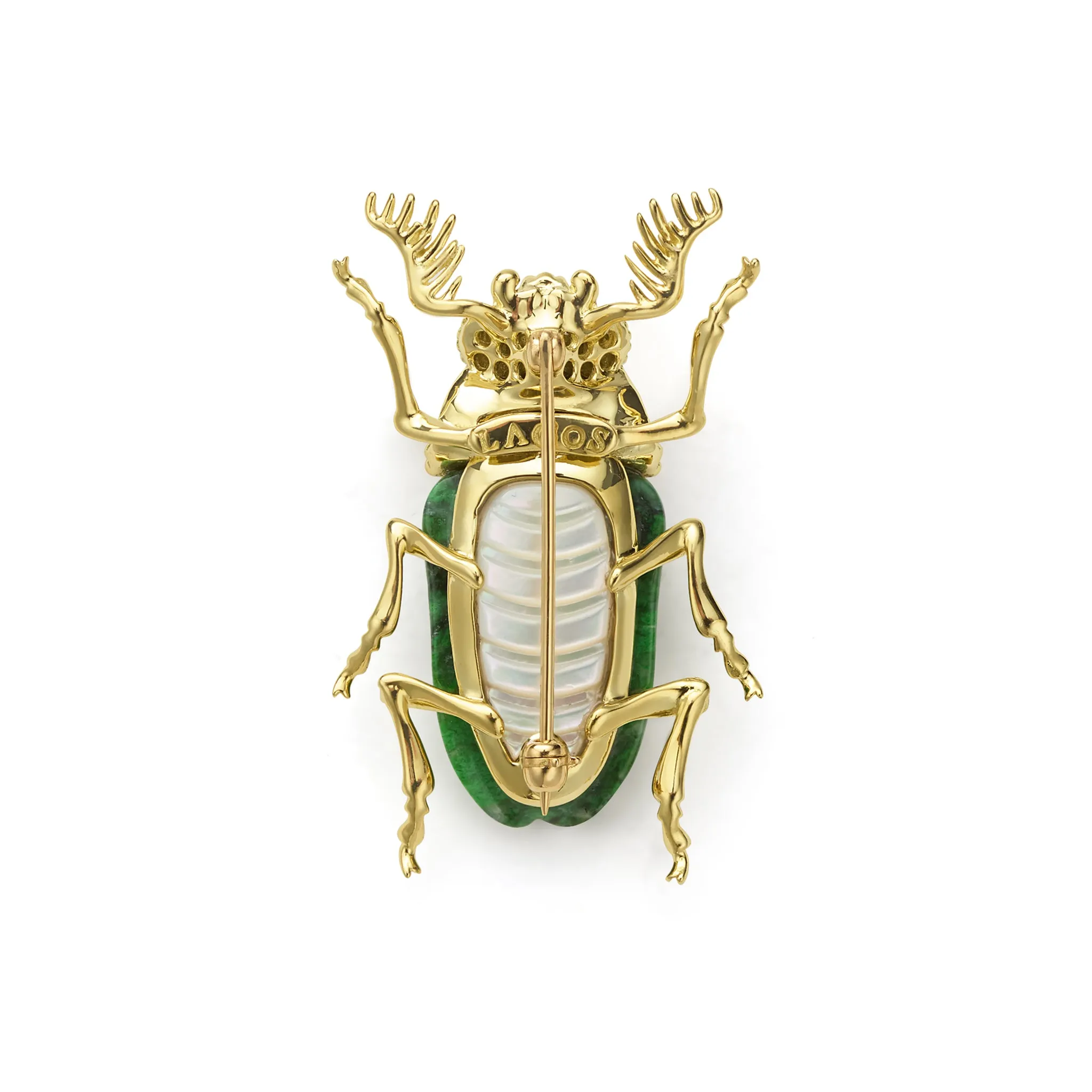 Rare Wonders 18K Gold Maw Sit Sit and Onyx Beetle Pin sold by LAGOS product image thumbnail 2